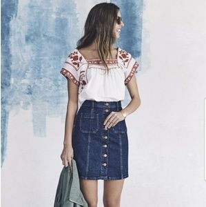 Madewell Button Front Denim Skirt